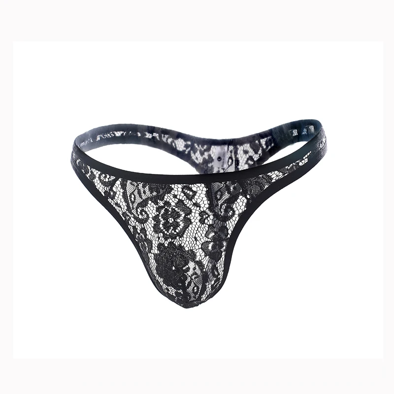 CLEVER-MENMODE 3x Sexy Men Underwear Lace Thong Tanga hombre G String Pouch Transparent Underpants T-Back Lingerie Panties