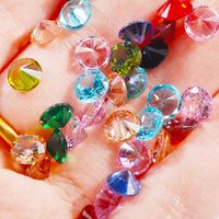 50PCS Diamond Rhineston Design Colorful 3mm 4mm 5mm Cubic Zirconia Beads and Gemstone Circle 3D Nail Art Glitter Crystal