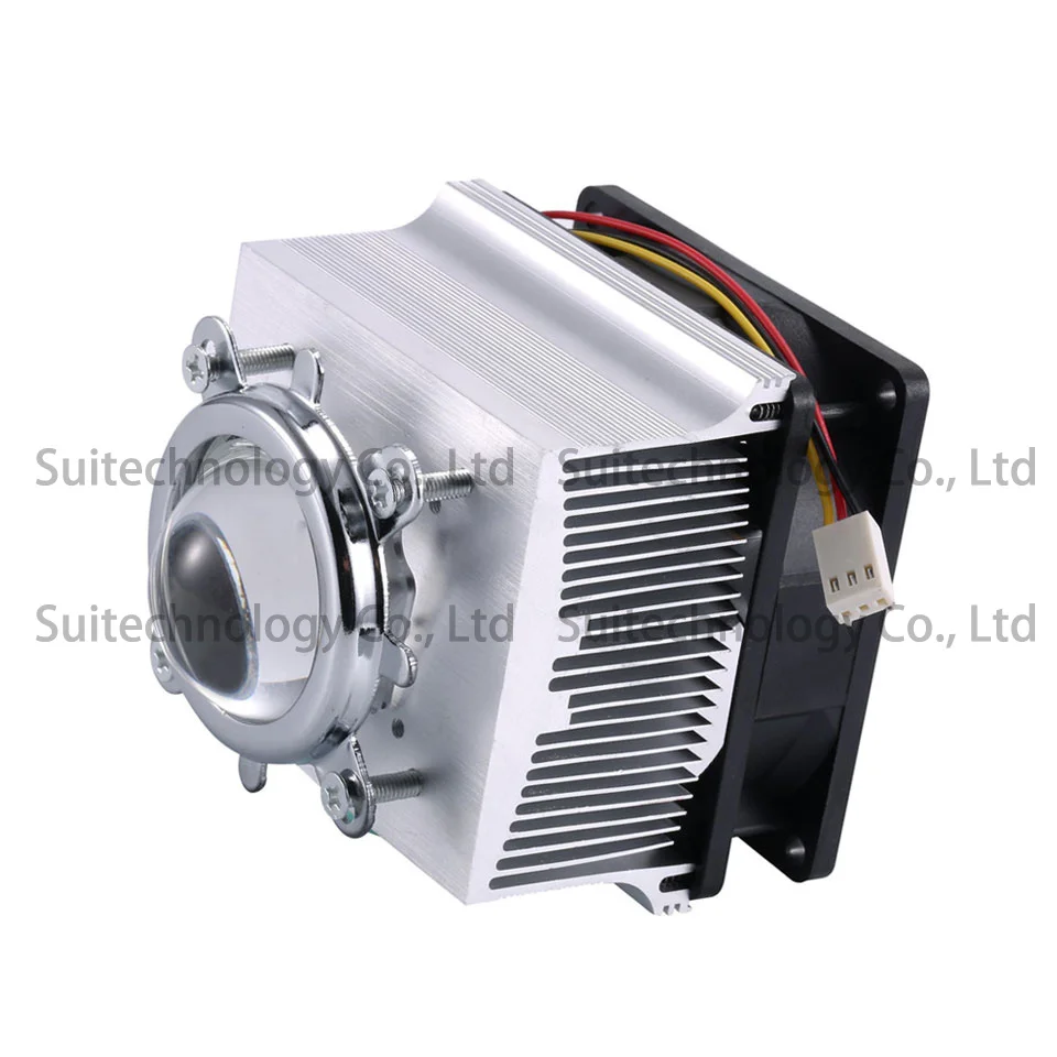 20 30 50 100 W LED Heatsink  + 60/90/120 Degrees Lenes + Reflector Bracket + 12 Fans Cooling Radiator For DIY 20 30 50 100 W LED