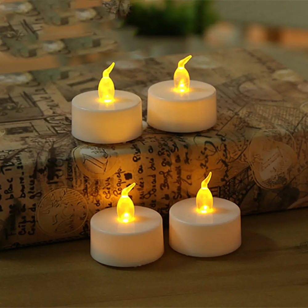 

24pcs Battery operated LED candle remote control flickering flameless votives tealight lamp F/Wedding Xmas party bar Decor-Amber