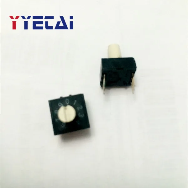 2PCS RH3HAF-10R-V-B DIP rotary encoder Dip switch 10 bit 0-9 with handle 3: 3 PIN