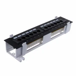 12 Ports Ethernet LAN Network Adapter CAT6 Patch Panel RJ45 Networking Wall Mount Rack Mount Bracket Network Tools