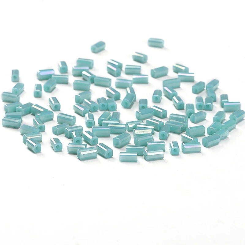 Blue AB 50pcs 2*4mm Austria Crystal  Square-shape Loose Beads  Crystal Beads For Jewelry Making Necklace C-3