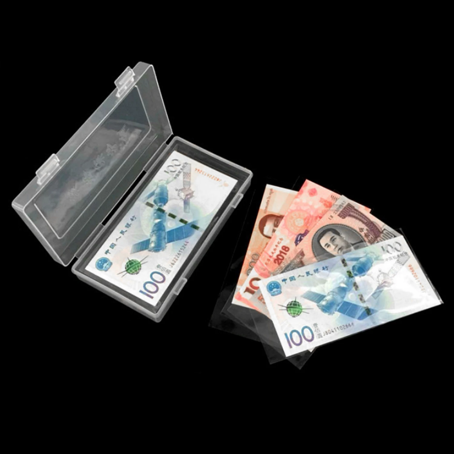 Behogar 100pcs Paper Money Album Banknotes Currency Collection Sleeves Protector Bag Bill Souvenir Banknote Note Collection Bag