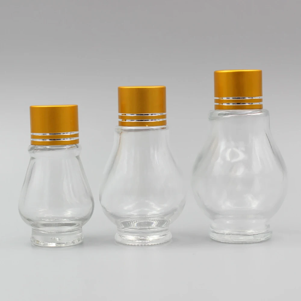 Cosmetic Glass Perfume Gift Bottle,30ml Clear Single Gourd Shape Container