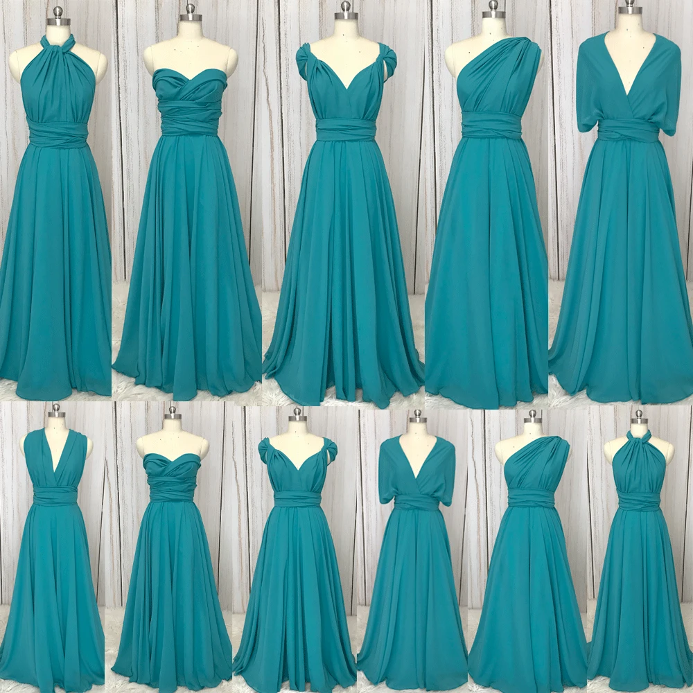 

SuperKimJo Turquoise Blue Bridesmaid Dresses 2023 Infinite Convertible Wedding Party Dress 2024 Robe Demoiselle D Honneur Femme