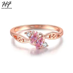 Delicate New Design Wedding Rings for Women Hollowed-out Rose White Gold Color AAA+CZ Christmas Engagement Fashion Jewelry R671