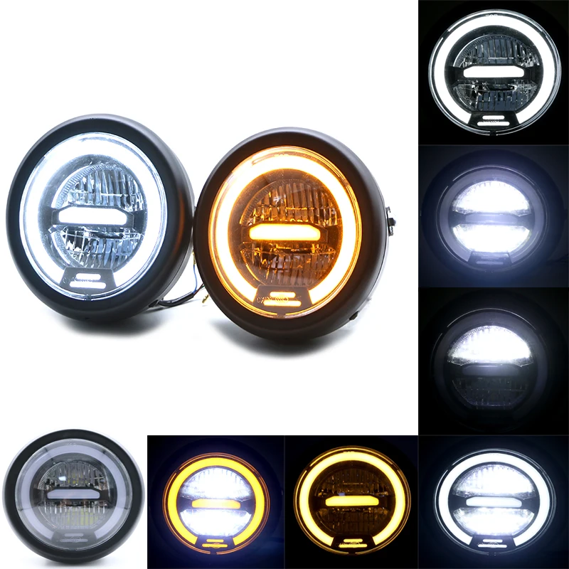 Motorcycle DC 12V LED Headlamp Refit Scooter Headlight Motorbike 6.5