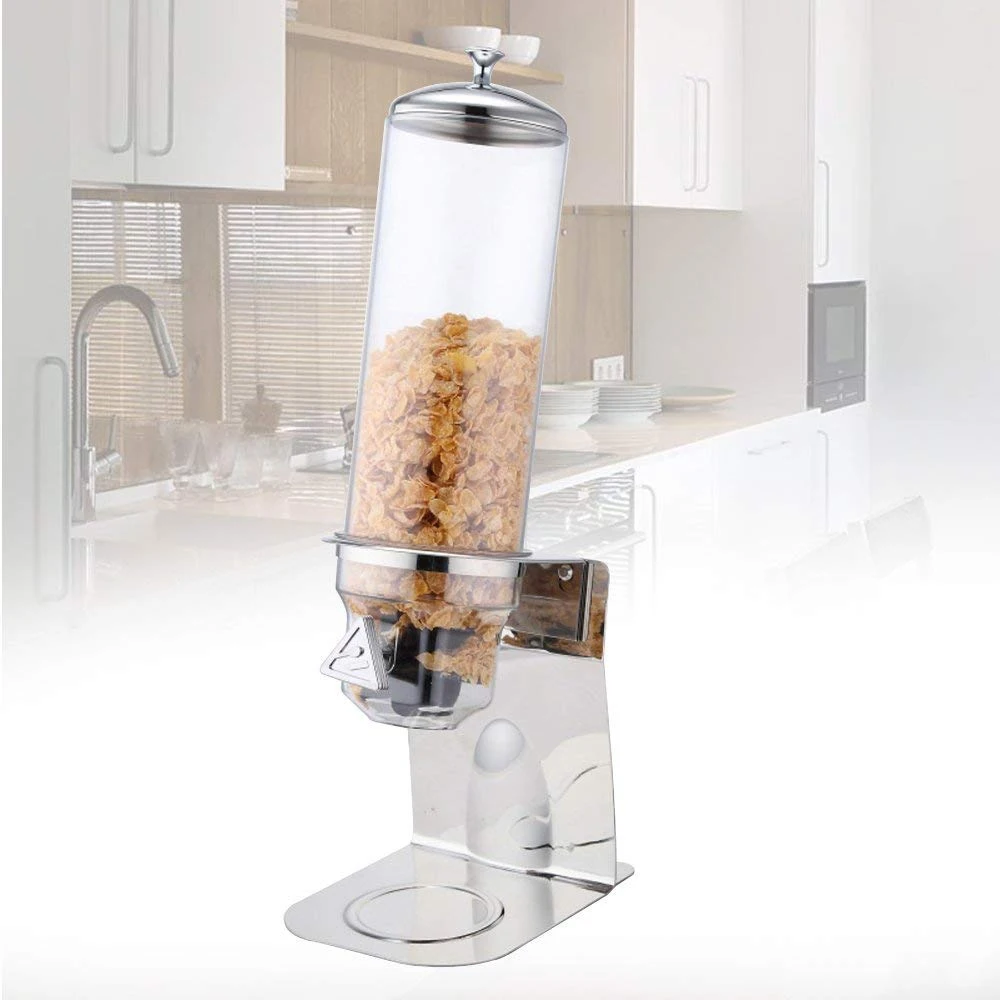 Stainless Steel Base Oatmeal Cereal Dispenser , 4L-12L Dry Food Dispenser Food Grain Storage Container Kitchen Tools