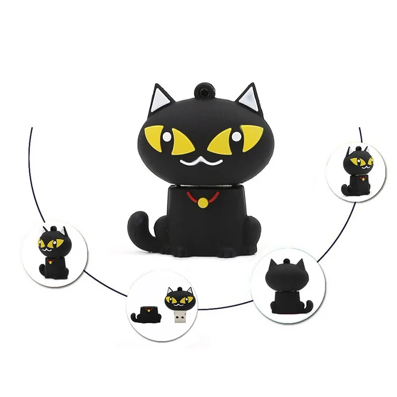 PenDrive USB de gato negro, PenDrive bonito, 4g, 8g, 16gb, 32gb, 64GB, regalo creativo