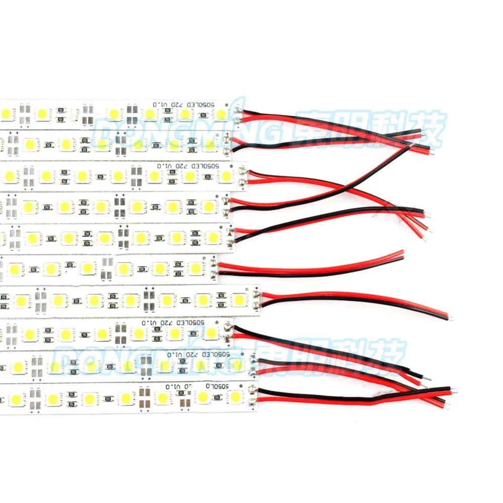 Imagem -03 - Barra de Luz de Led Rígida 10 Lâmpadas 72leds 1m 100cm 5050 Smd 12v 10w com Revestimento de Liga de Alumínio