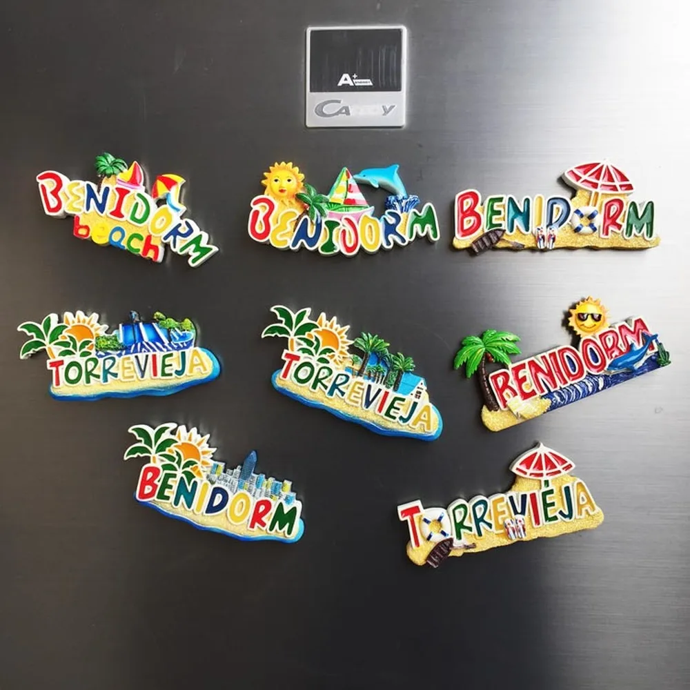 

BABELEMI Resin 3D Spain Tourism Souvenir Benidorm Torrevieja Refrigerator Magnets Decorative Fridge Magnet Home Decor