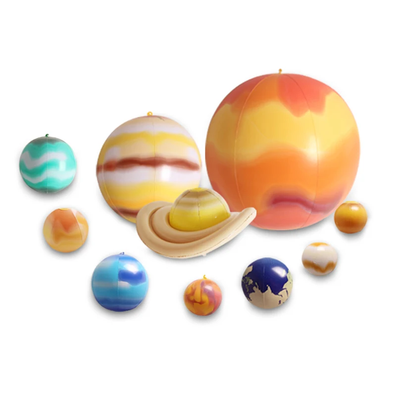 10Pcs/Set Solar Galaxy Teaching Model Inflatable Ball Charm Simulation Nine Planets Solar System Children Blow Up Inflatable Toy