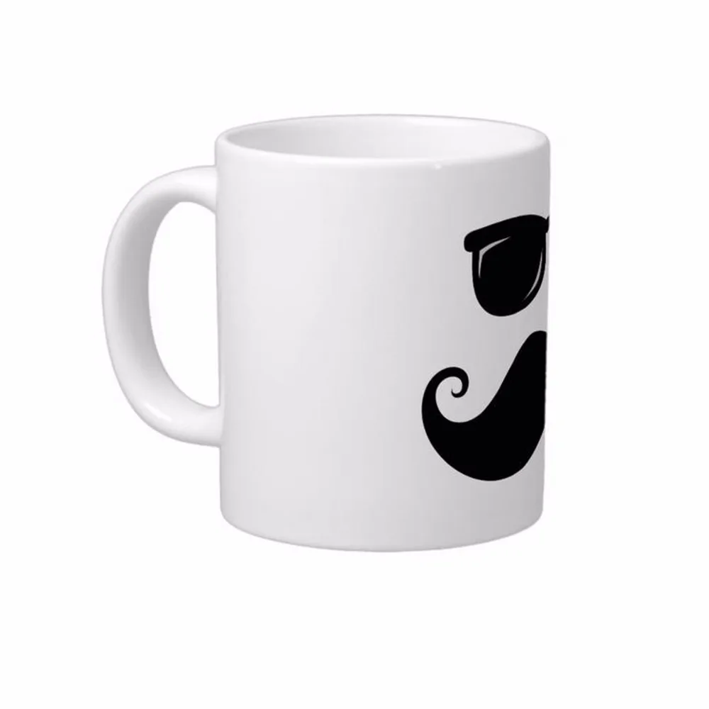 Funny Mustache And Sunglasses Face White Coffee Mugs Tea Mug Customize Gift By LVSURE Ceramic Cup Mug Travel Coffee Mugs