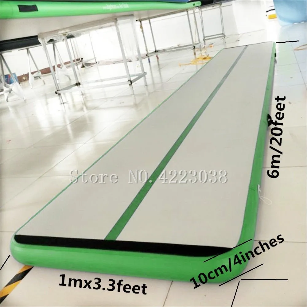 

6*1*0.1m Inflatable Gymnastics AirTrack Tumbling Mat Air Track Floor Mats with Electric Air Pump for Home Come With a Pump