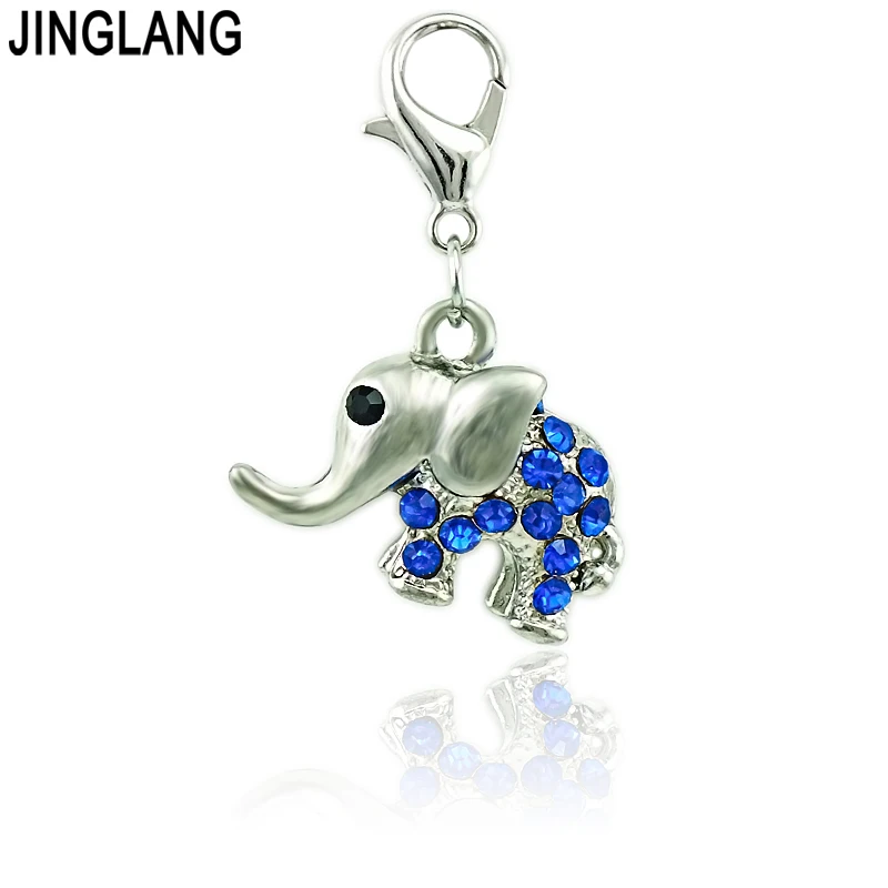 JINGLANG Mix Sale Fashion Lobster Clasp Charms Dangle Twenty-four Rhinestone Pattern Charms DIY For Jewelry Making Accessories