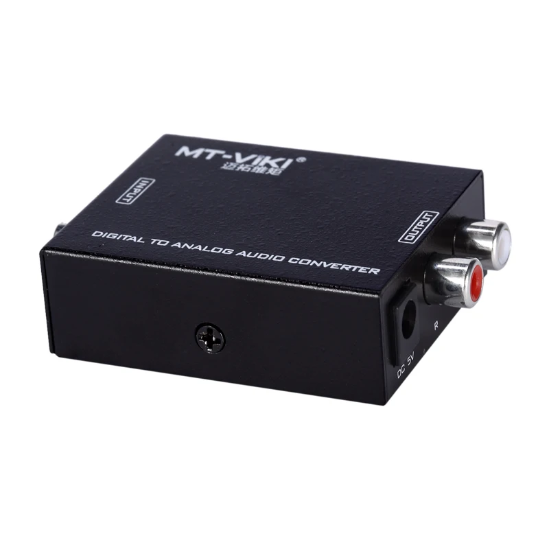 Toslink Coaxial Digital Audio to L/R Analog Stereo Audio Converter Adapter Connector MT-VIKI DA21