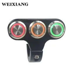 22mm Motorcycle Switches Handlebar Mount Switch For Headlight Fog Light ON OFF High Low Beam Aluminum Alloy With Indicator Light