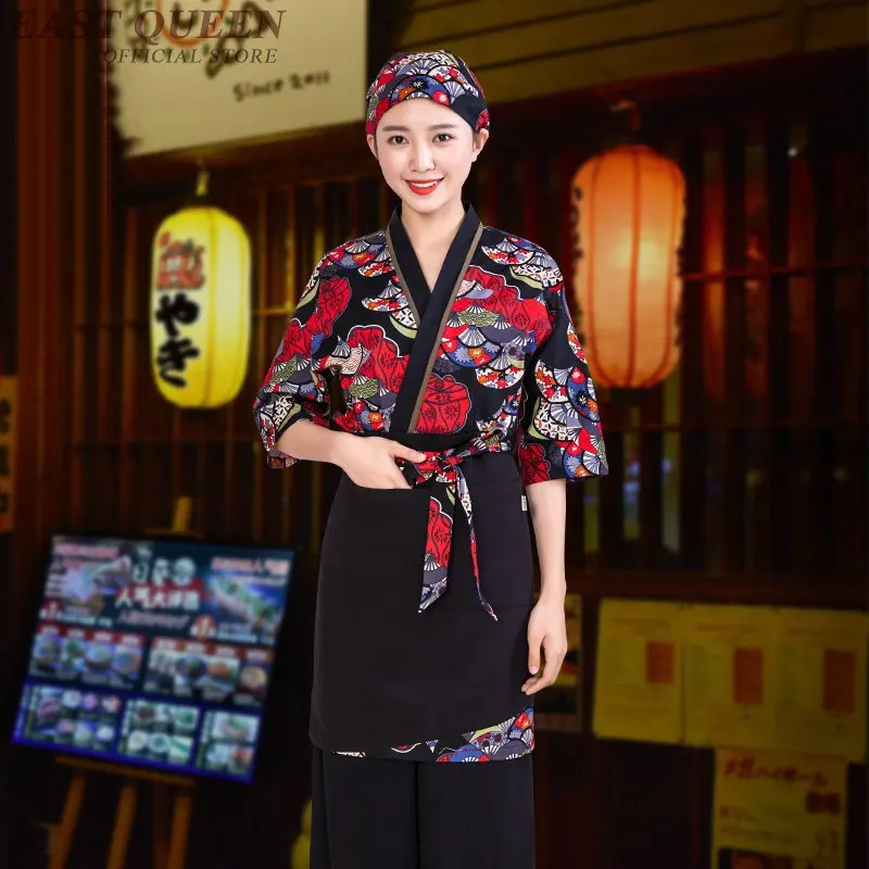 Sushi chef uniform accessories japanese restaurant uniforms supply fast food service waiter waitress Catering clothing DD1016 Y