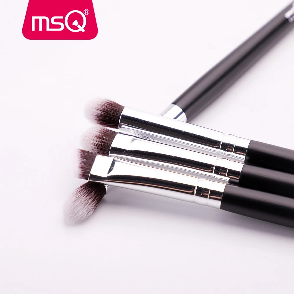 MSQ 4pcs Eyes Makeup Brushes Set Highlighter Blending Eyeshadow Eyebrow Cosmetic Tool Make Up Brush Eye Shader Synthetic Hair