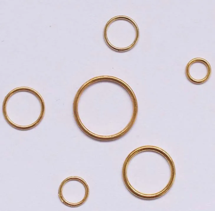 100 pcs / lot 6mm/8mm/10mm/12mm/15mm/20mm  gold ring slider hook bra accessory
