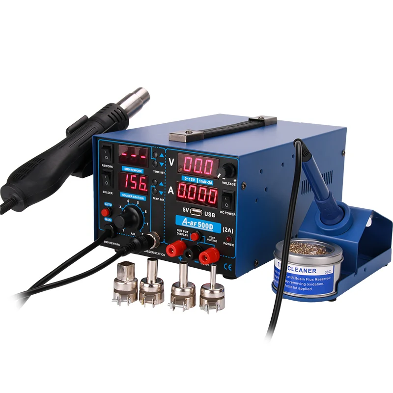 A-BF Rework Digital Soldering Station Upgrade SMD 3-IN-1 Mobile PCB Repair Hot Air Welding Station Power Supply Soldering Iron