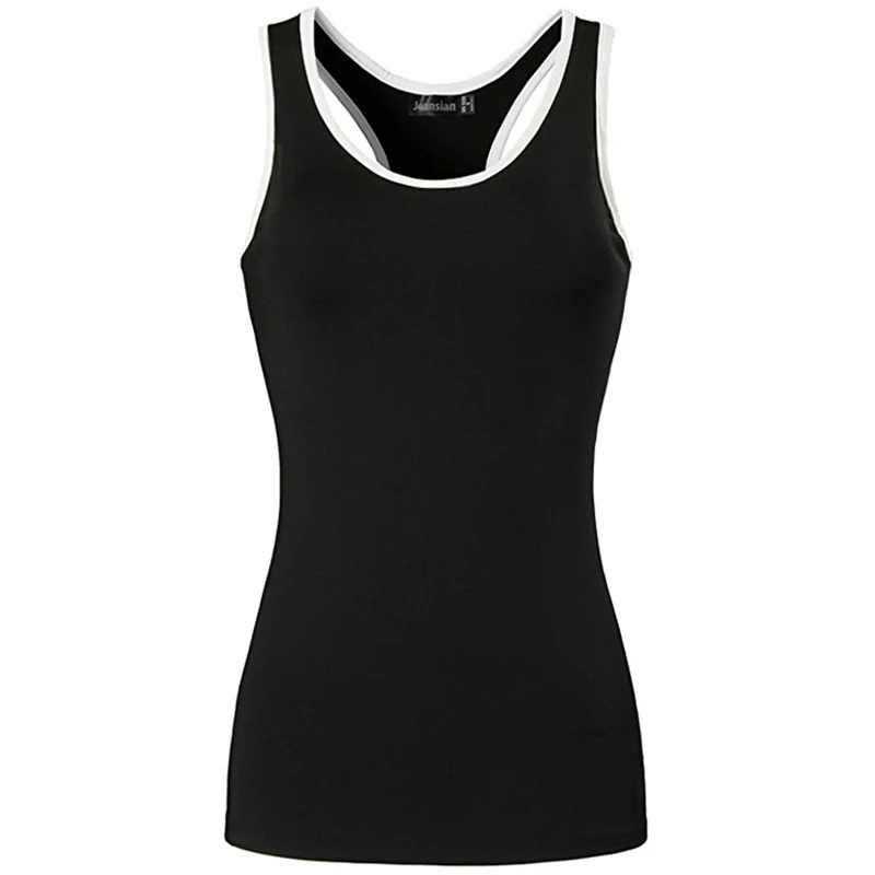 Jeansian damski szybkoschnący tank slim fit topy Tanktops kamizelka bez rękawów Singlet SWT238 DarkGray