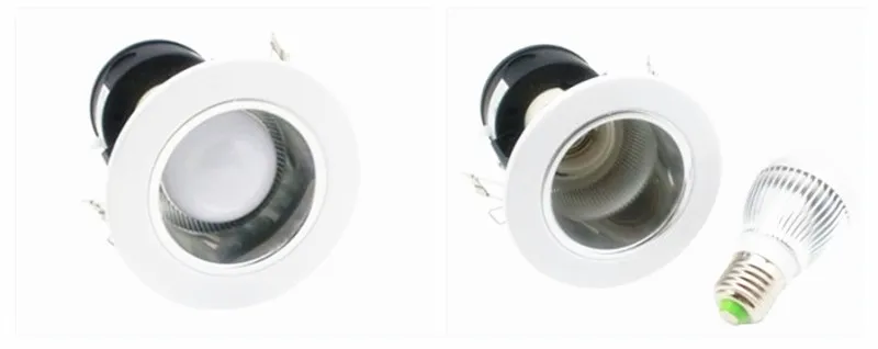 Imagem -04 - Redondo Recesso Luz de Teto Caixa Suporte Downlight Lâmpada E27 25 35 10 Pcs Lot Branco