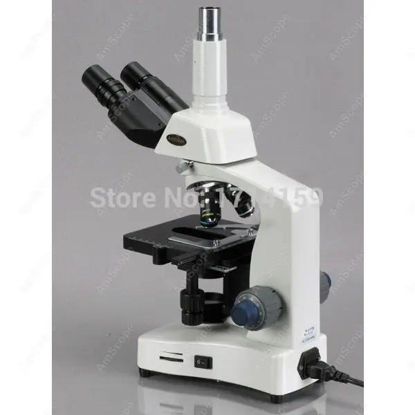 AmScope T340 시리즈 삼안 복합 현미경 40X-2000X+ 3W LED, 3D 기계식 스테이지 및 10MP USB 2.0 카메라