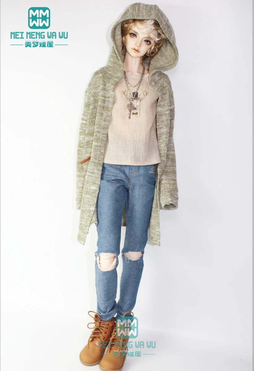 

Clothes for doll fit 65-70cm DK SD17 POPO68 BJD uncle fashion wild jeans T-shirt hooded cardigan