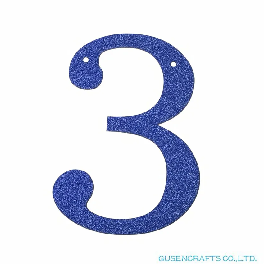 1pcs/lot 13cm Royal Blue Party Decorations Personalized Glitter Paper Number Banner Hanging Birthday Wedding Holiday Decorations