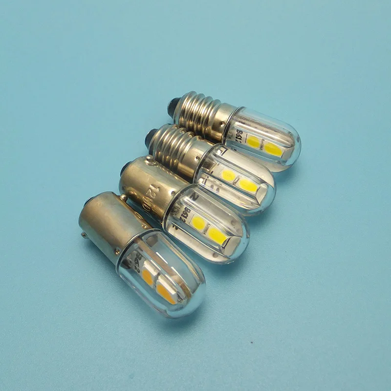 100 Uds 6V t4w ba9s e10 bombilla LED luz indicadora H21W BAY9S 12V SMD 48V 24V a 60V al por mayor