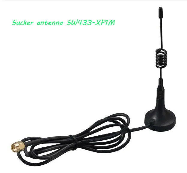 5pcs/lot SW433-XP1M - 433MHz  1 meter extension RF cable and interface SMA-J Sucker Antenna