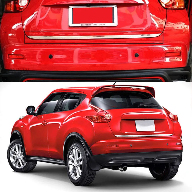 AX FOR Nissan JUKE 2011-2017 Chrome Rear Trunk Door Edge Molding Tailgate Strip Garnish Styling 2014 - 2019 Tail Gate Cover Trim