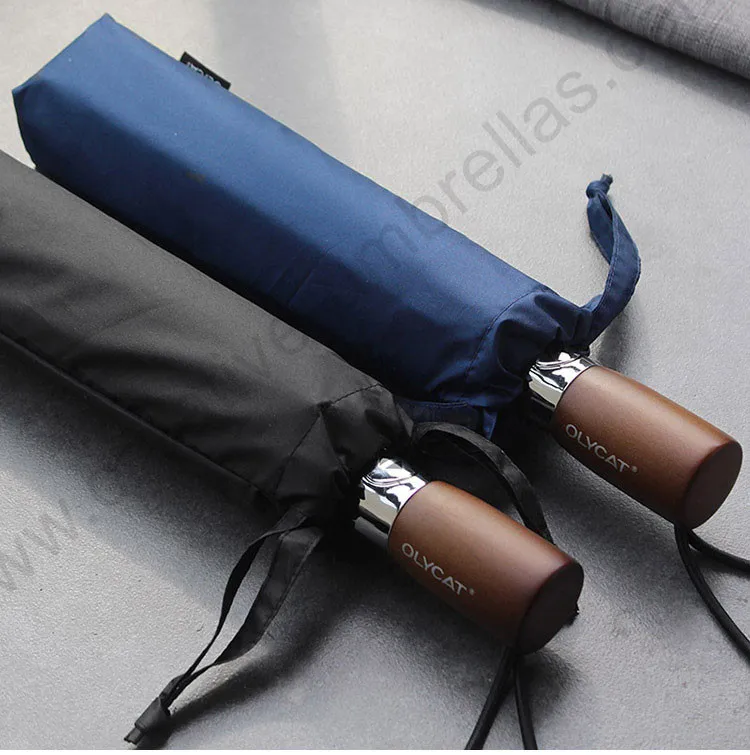 

115cm 10rib 75Tsteel auto open auto close three fold anti-thunder windproof aluminium umbrella anti-oil business wooden parasol