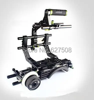 Lanparte A/B Follow Focus Top Handle Grip + C Cage V-mount Baseplate for DSLR Camera Shoulder Mount Rig Pad System Kit