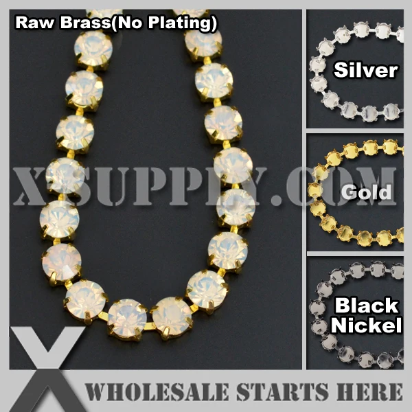 

(5yards/lot) SS38 8mm Handmade Round Rhinestone Cup Chain for Jewelry,White Alabaster Opal