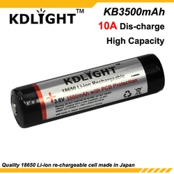 KDLITKER KB3500mAh 3.6V 3500mAh Rechargeable Li-ion 18650 Battery with PCB