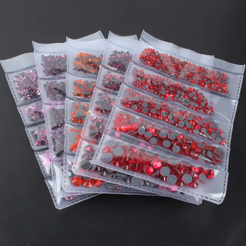 New Sale Mix Size Crystal AB Hotfix Rhinestone 1200Pcs Flatback Crystal Stones For Garment Ornament