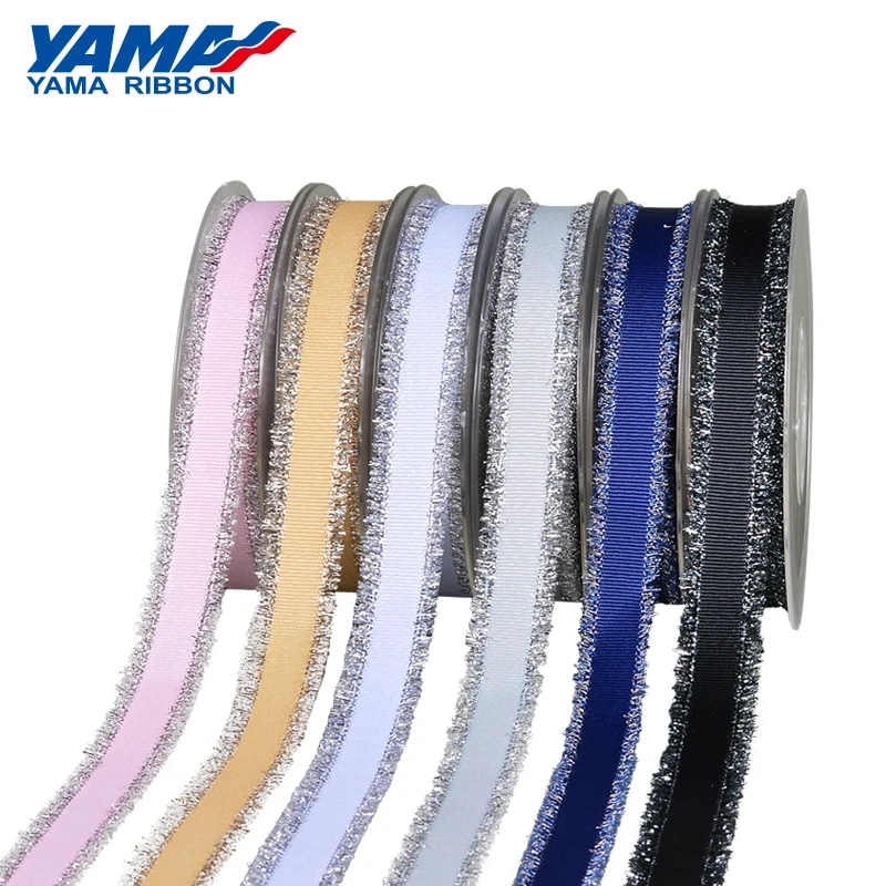 YAMA 16mm 25mm 38mm Fashion Silver Purl Grosgrain Fringe Golden Ribbon 6 Colors 100Yards/Roll Craft Diy Packing Gifts Wedding