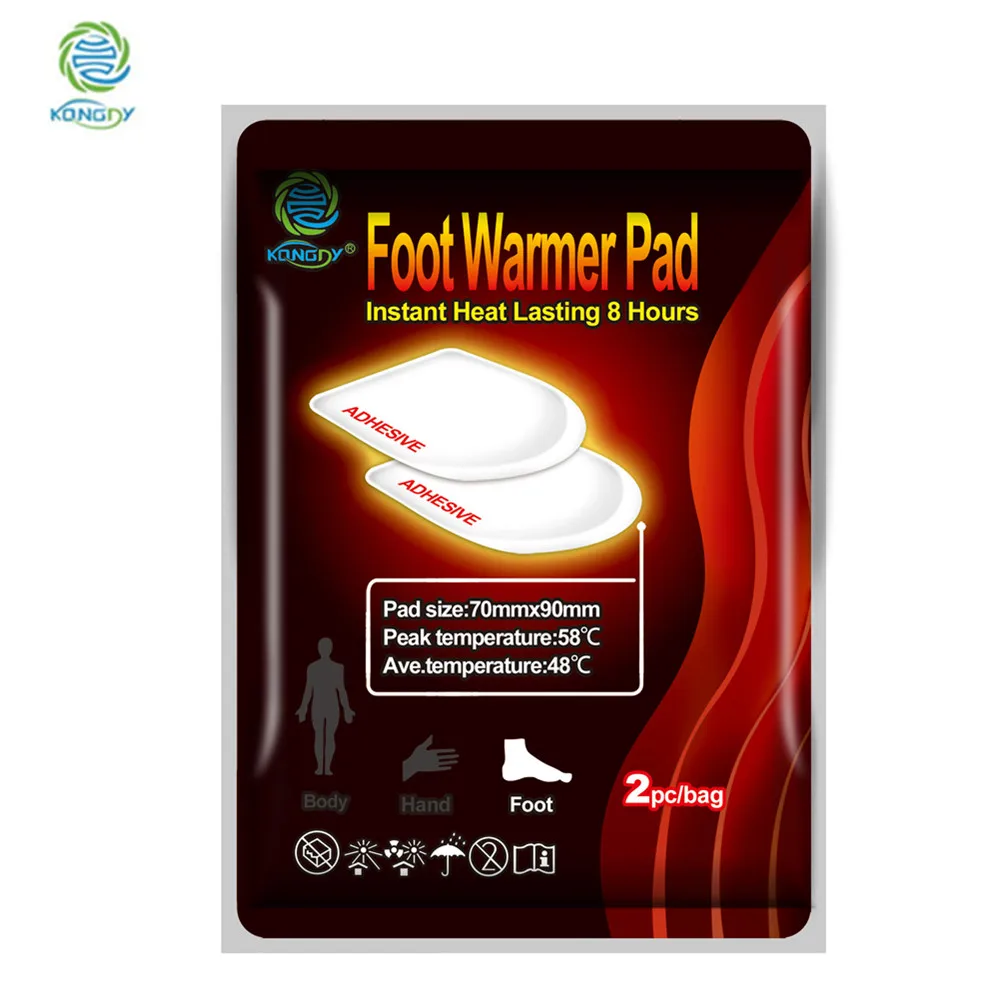 KONGDY Heat Patch 6 Pieces=3 Bags Self Heated Body Warmer Stick Lasting Heat Patch Keep Hand Feet Foot Warm Paste Foot Insole