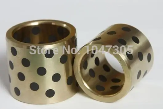 

JDB 162220 oilless impregnated graphite brass bushing straight copper type, solid self lubricant Embedded bronze Bearing bush