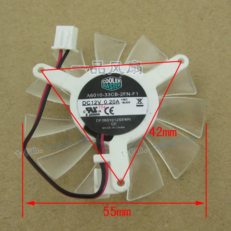 

Master A6010-33CB-2FN-F1 DF0601012SEMN Cooling Fan DC 12V 0.20A