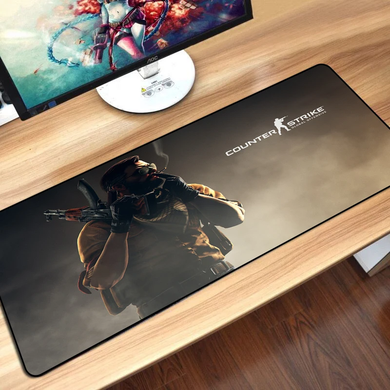 MousePad CS GO Print Overlock Edge PC Computer Gaming Mouse Pad XXL Rubber Mat For League of Legends Dota 2 for Boyfriend Gifts