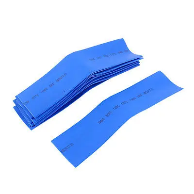 Polyolefin Heat Shrinkable Tube Sleeving 2:1 Shrink Ratio 35mm x 20cm 10Pcs Blue