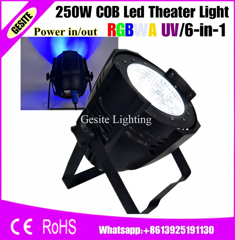 

6pcs/lot Professional Stage Lighting 6in1 RGBWA UV LED Par Can 200 watt DMX Par64 Wash 200w COB LED