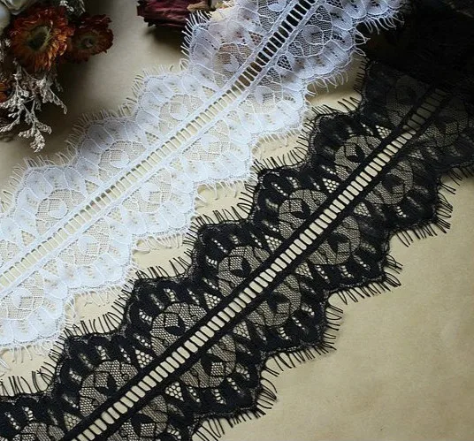 High Quality Wide 9CM Exquisite High-grade Clothing Fabric DIY Wedding Dress Stitching Eyelash Lace Accessories