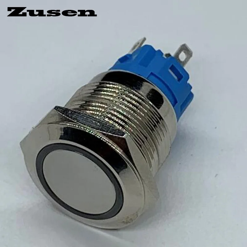 Zusen 19mm Dual-Color Led Latching ON/OFF 1 no1nc interruttore a pulsante momentaneo IP65 (ZS19SF-11ZE/R-G/12V/N)