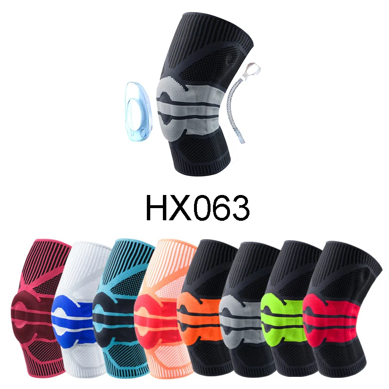 3D Weaving Silicone Knee Pads Supports Brace Volleyball Basketball Meniscus Patella Knitted Protectors Sports Safety Kneepads