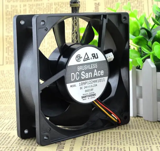 Original  0.25A 109P1224H1011 120*120*38 24V three wire inverter cooling fan large wind heat dissipation wind